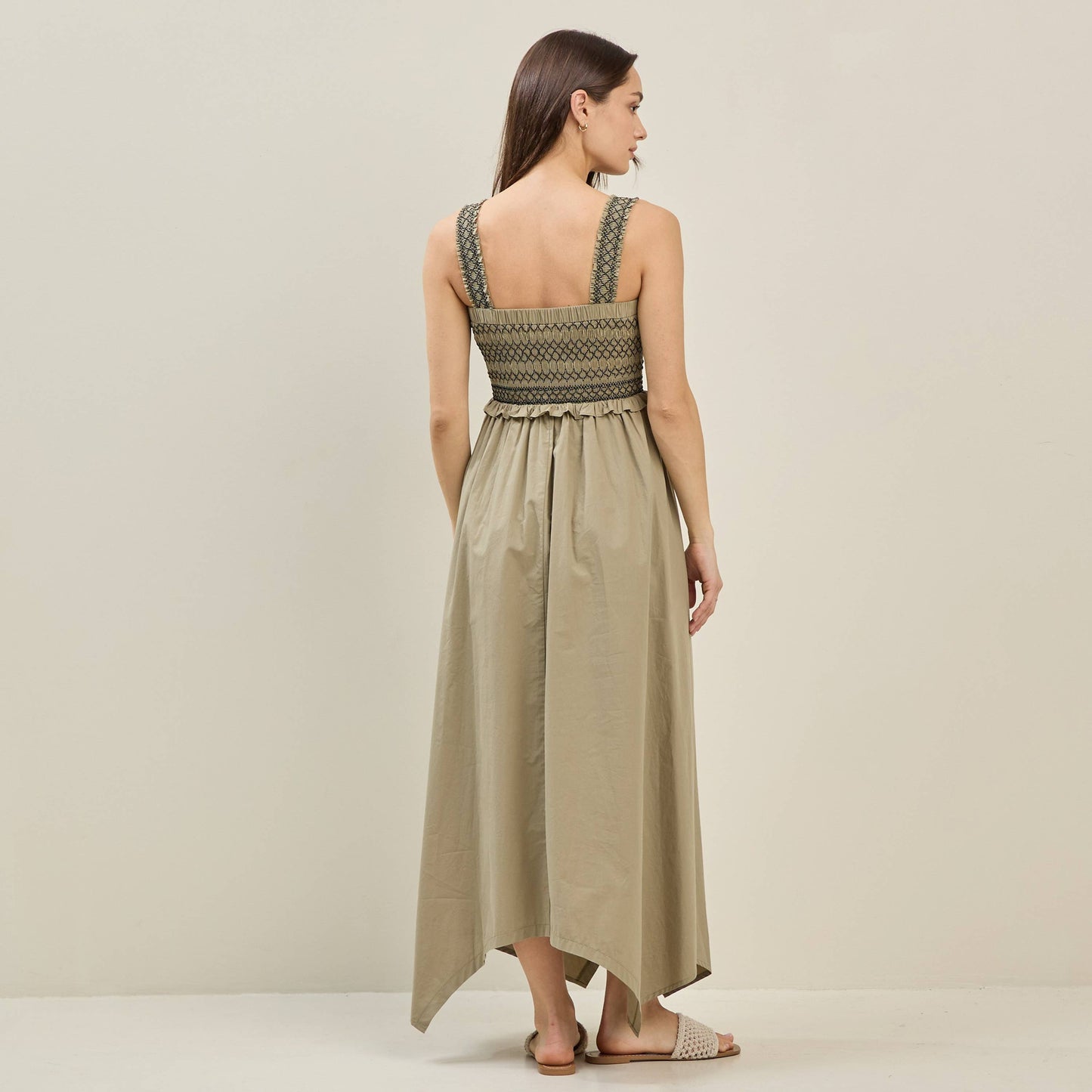 Smocked Midi Dress