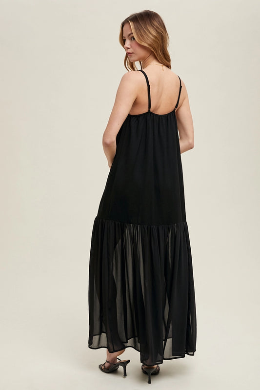 Mixed Media Cami Maxi Dress