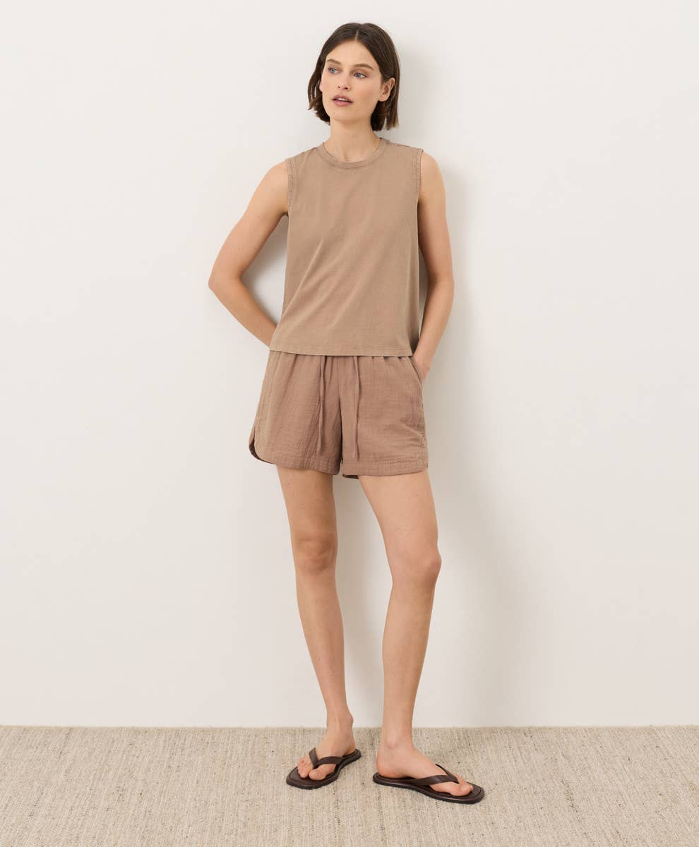 Vintage Jersey Relaxed Tank- Driftwood