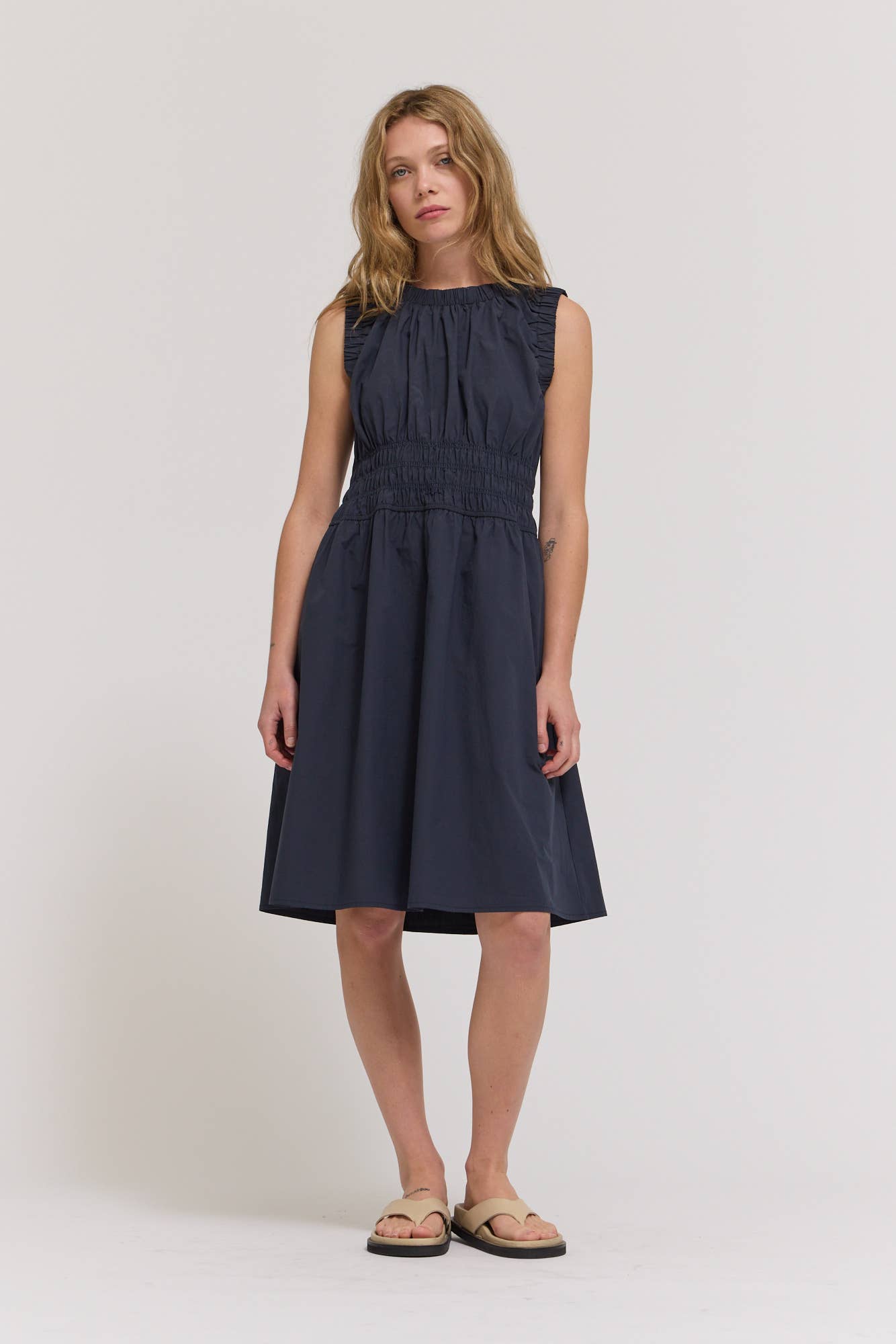 Shirred Cotton Dress