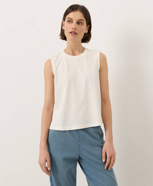 Vintage Jersey Relaxed Tank- Cream