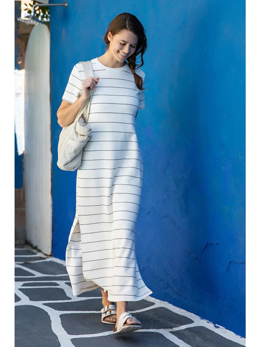 Modal Scuba Stripe Maxi Dress