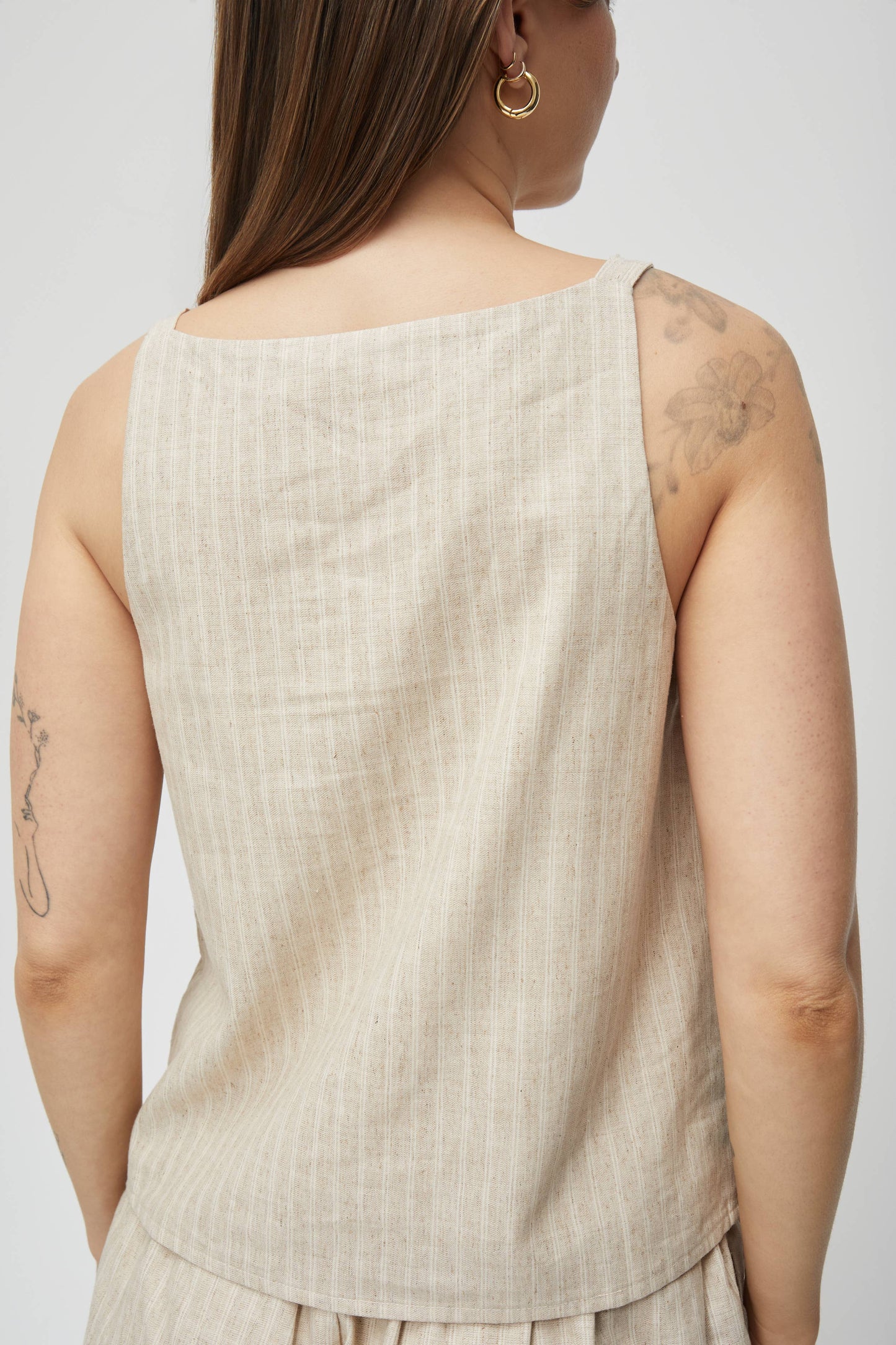 The Macey Top | Striped Linen Tank Top
