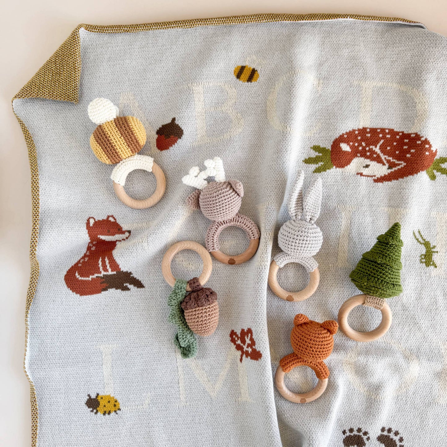 Teether Deer Crochet Rattle