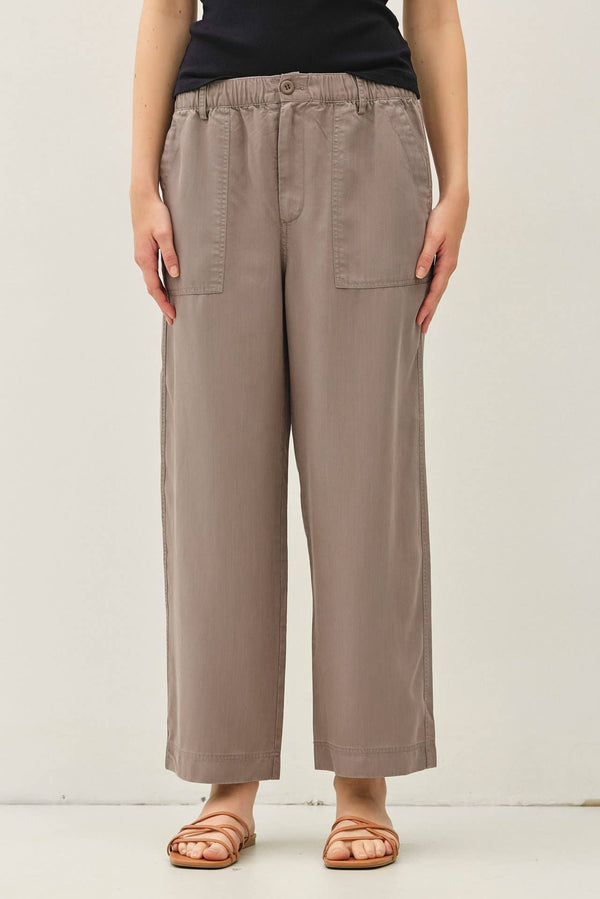 Wide Leg Tencel Pant / Earth Grey