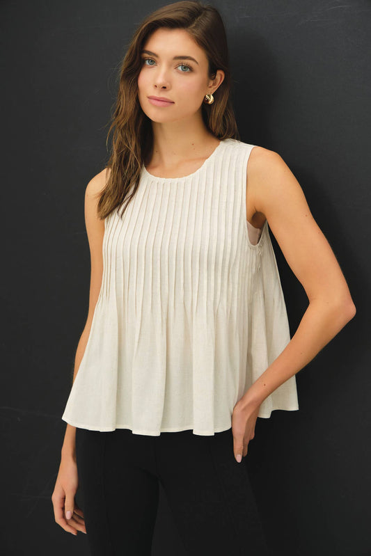Linen Pleated Blouse