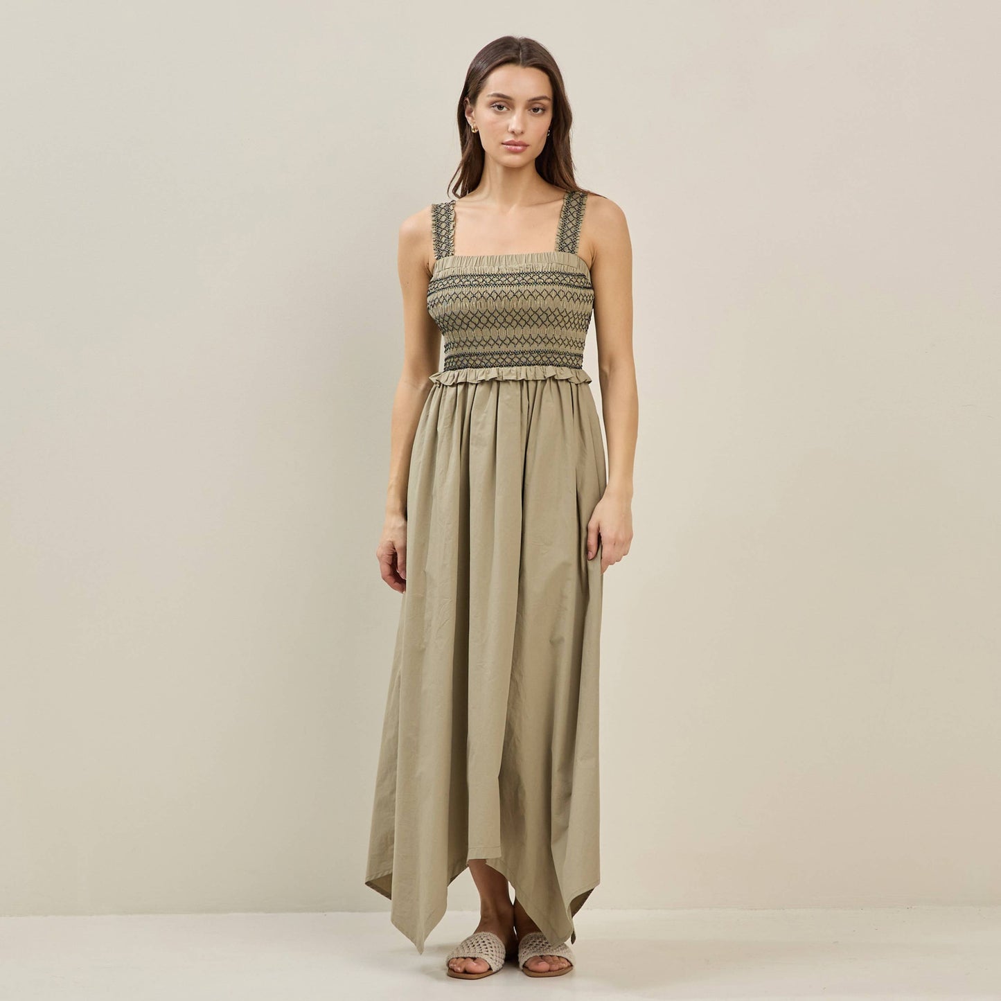 Smocked Midi Dress