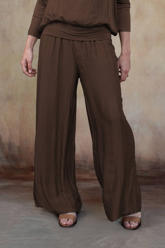 Madelyn Silk Pants / Espresso