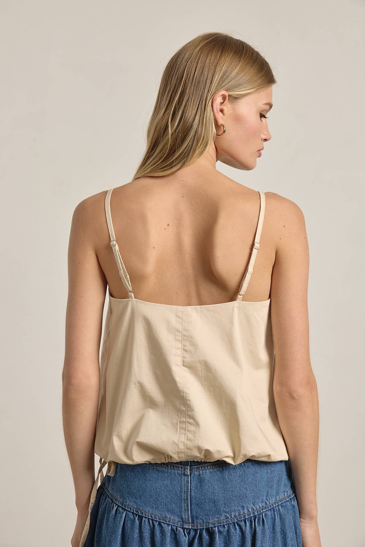 Minimal Square Neck Tank - Cream