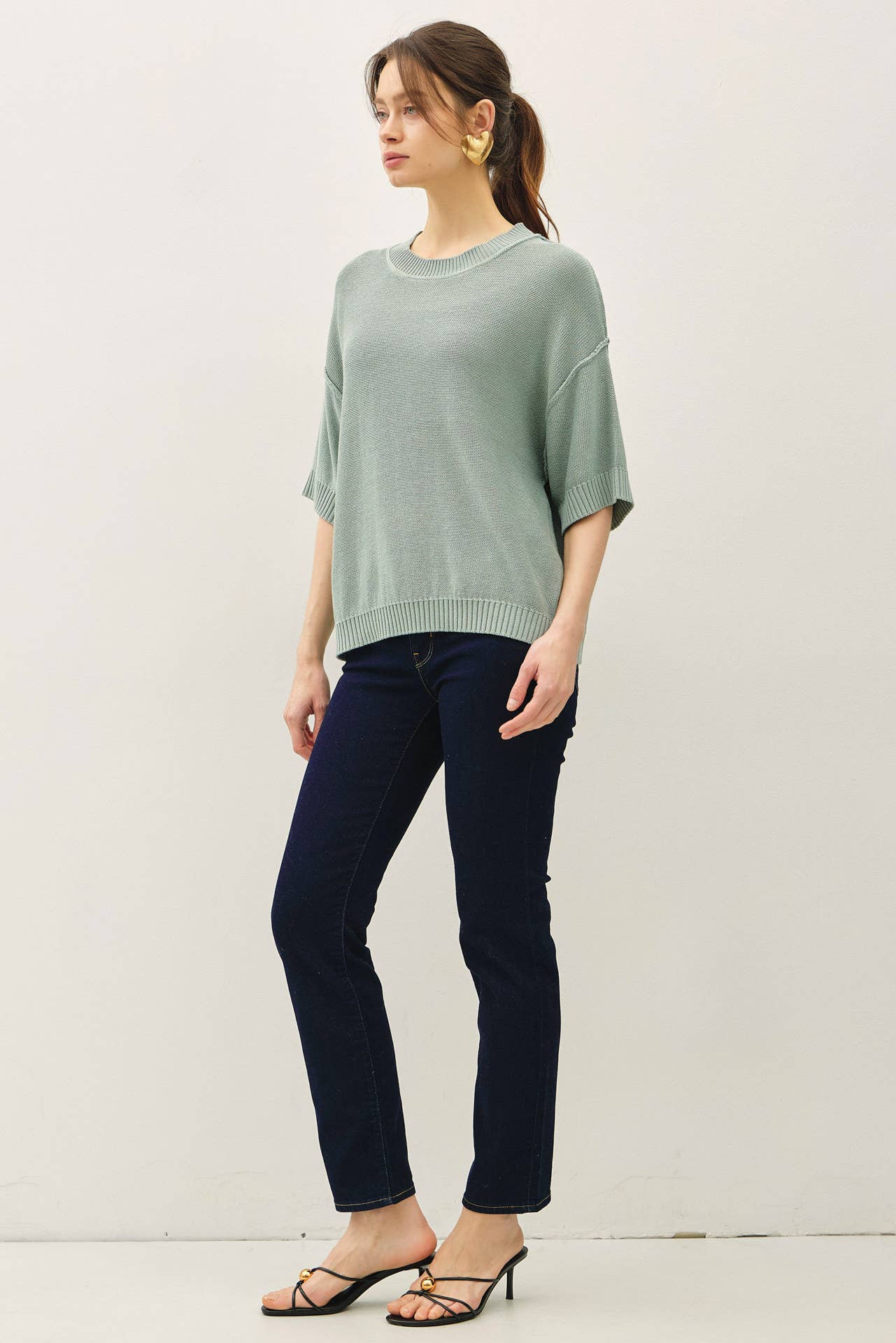 Oversized Sweater Top- Jade