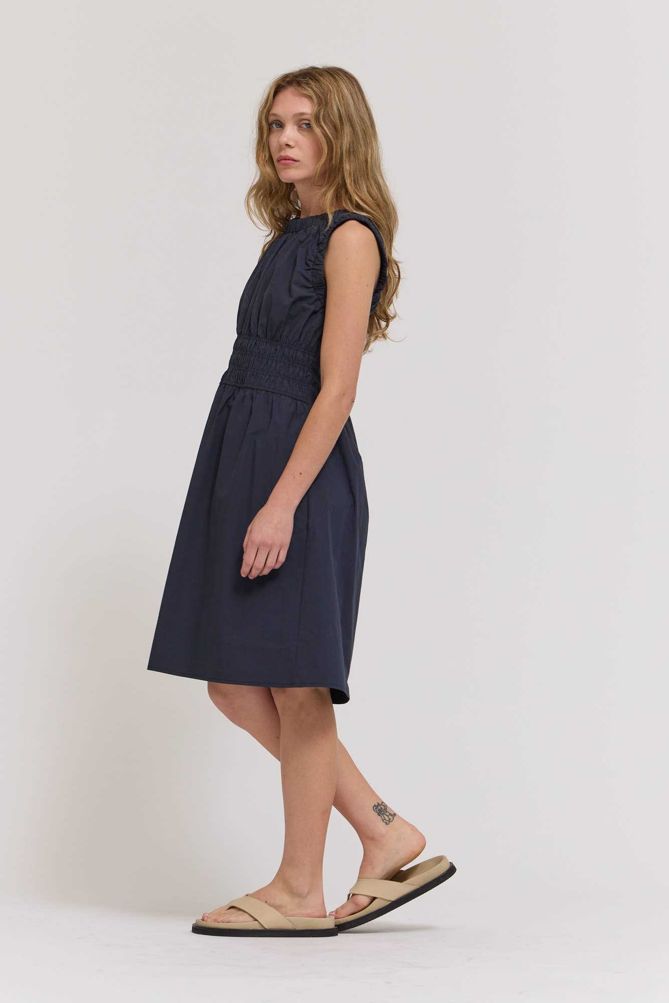 Shirred Cotton Dress