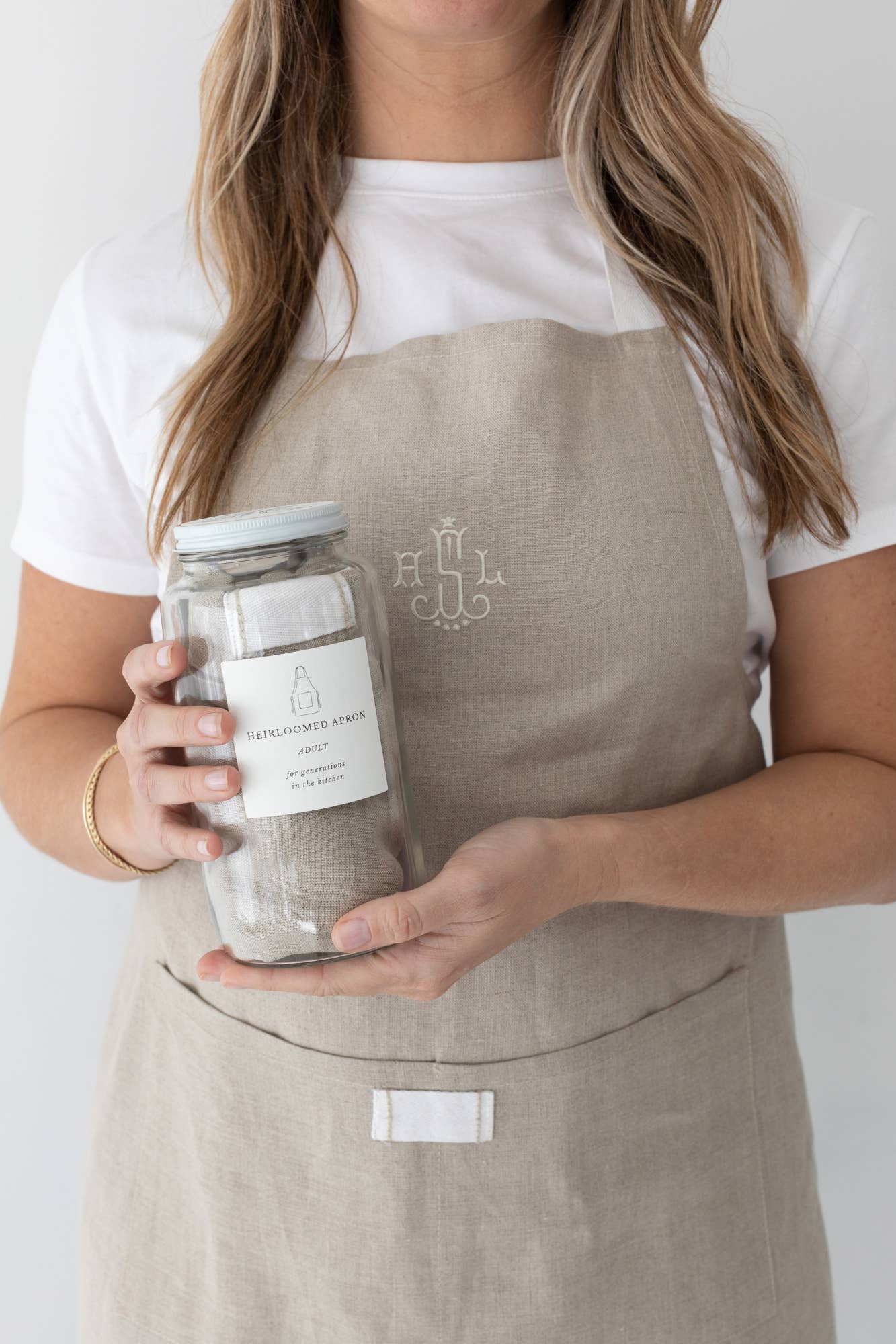 Heirloom Oatmeal Apron - 100% Linen