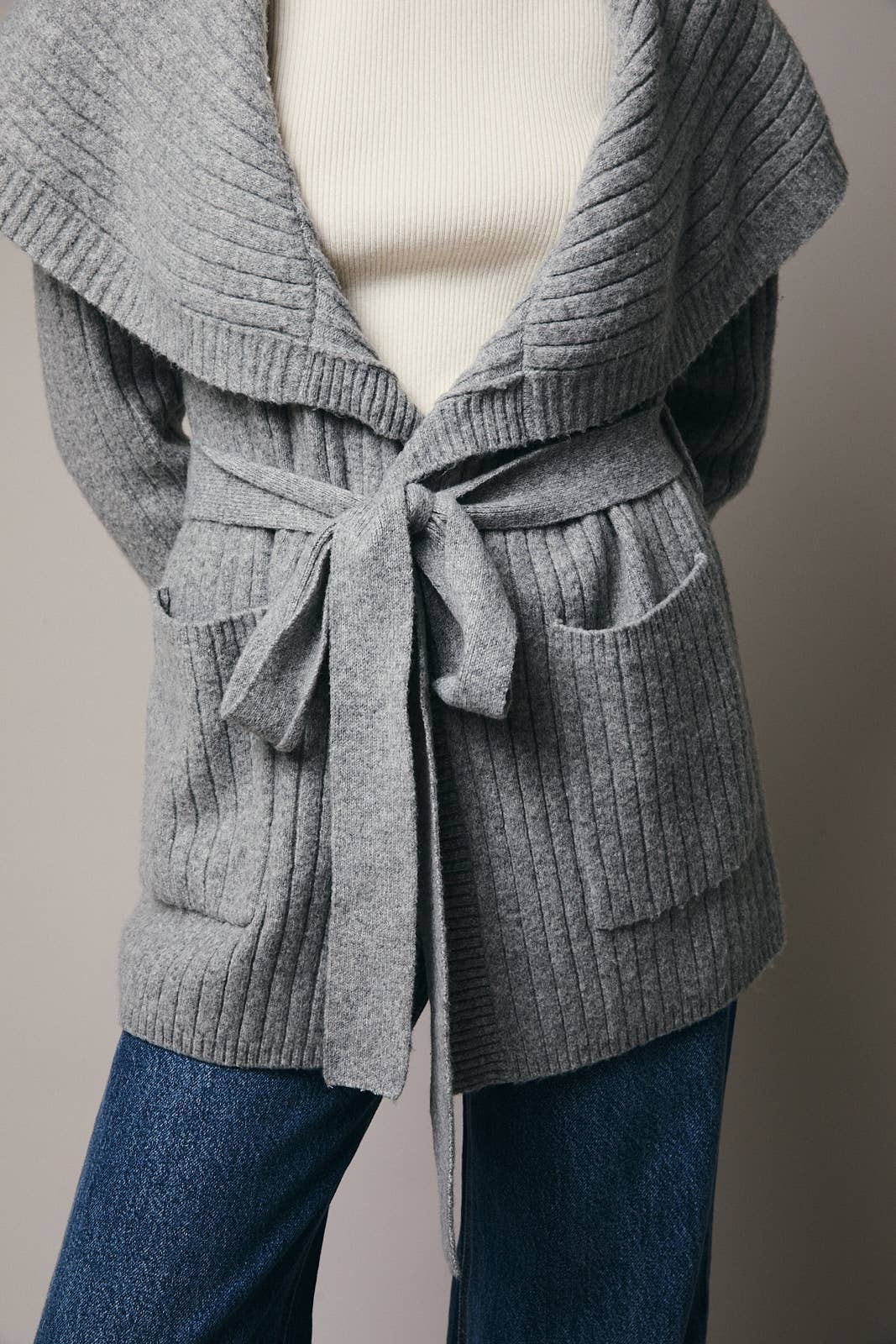 Ali Wrap Cardigan- Grey