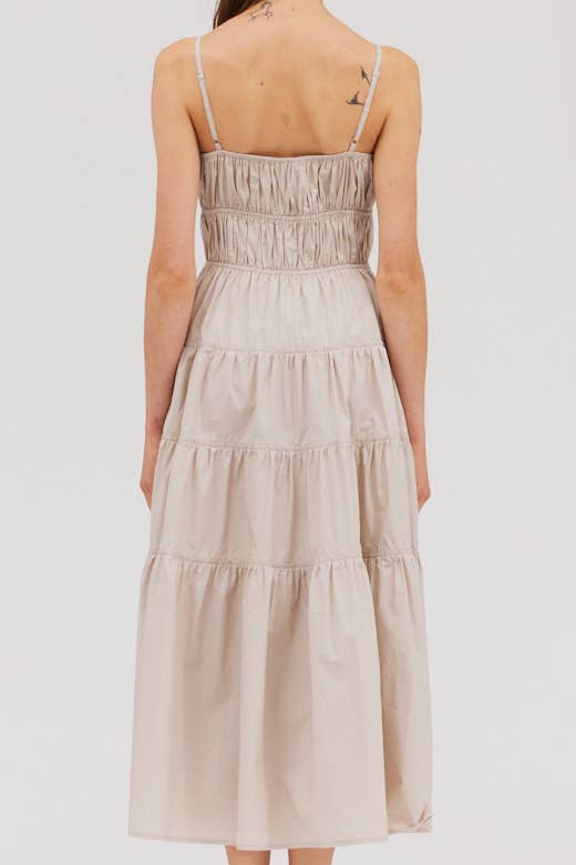 Tahlia Midi Dress - Beige