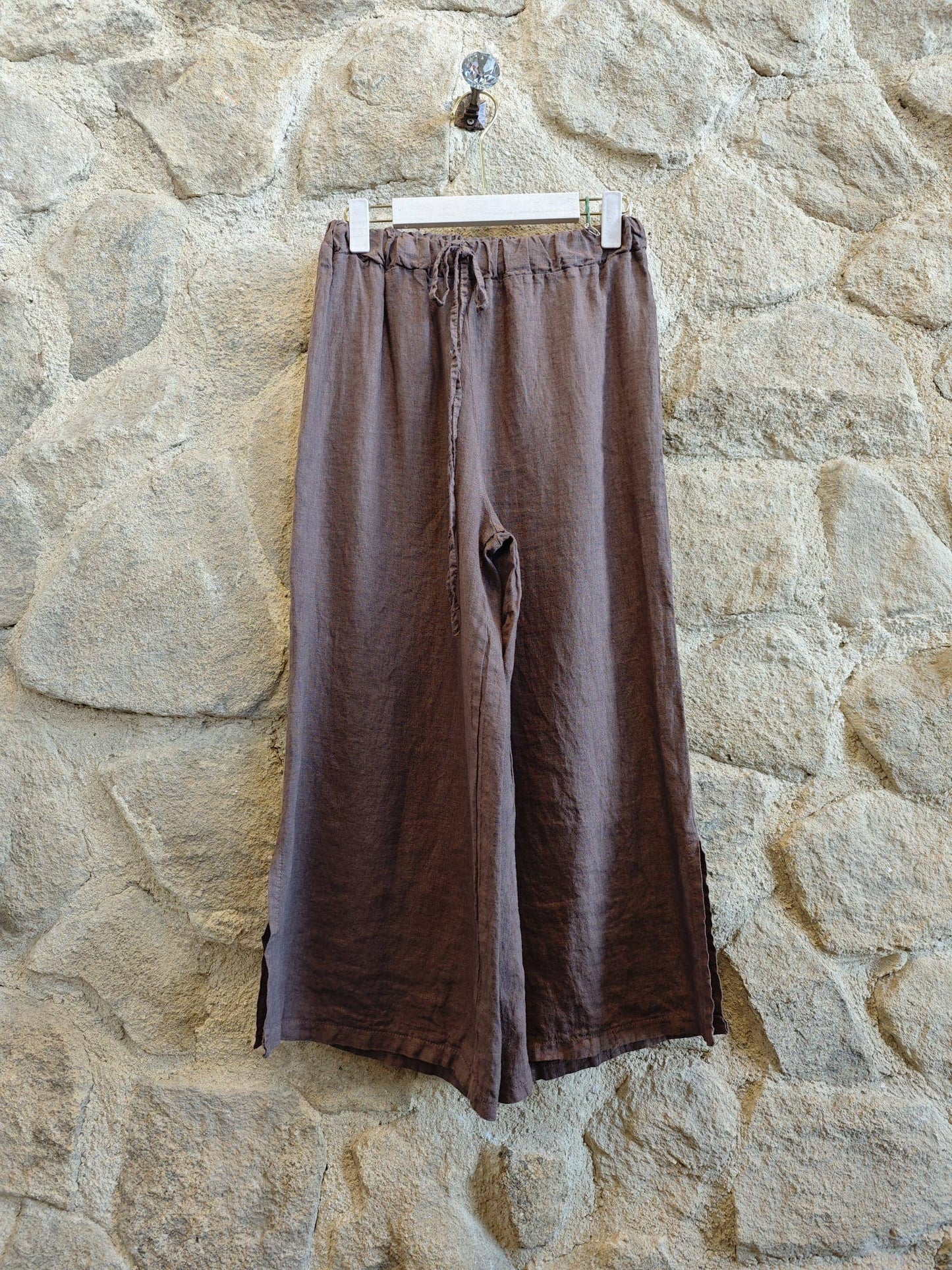 Ref-6380 100% LINEN PANTS: Khaki