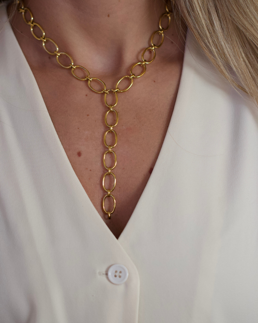 Oval Link Lariat Necklace