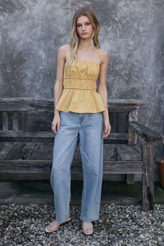 Ruched Peplum Top