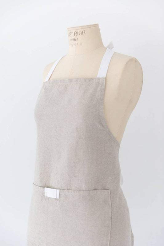 Heirloom Oatmeal Apron - 100% Linen