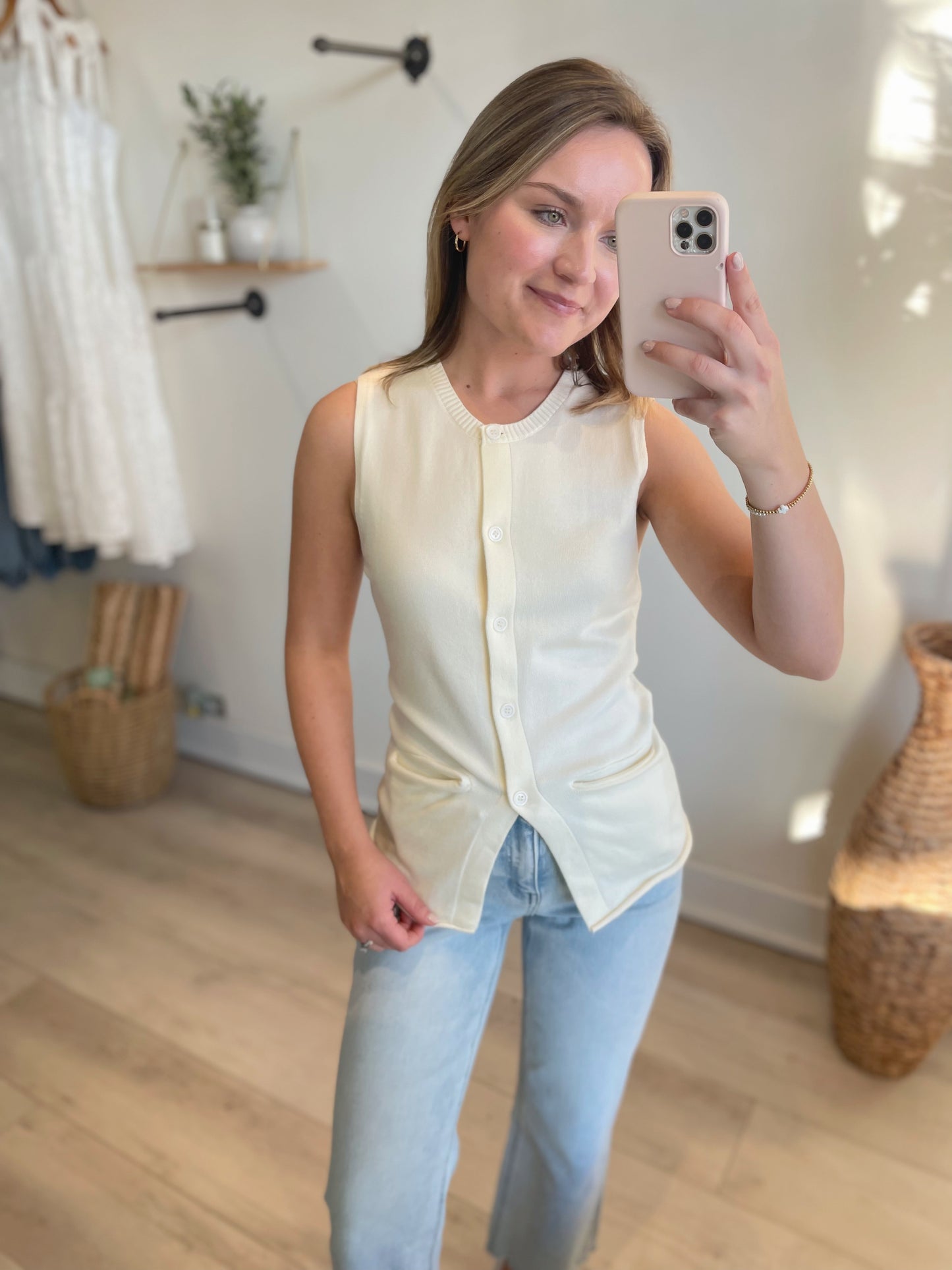 Nadia Knit Cream Vest