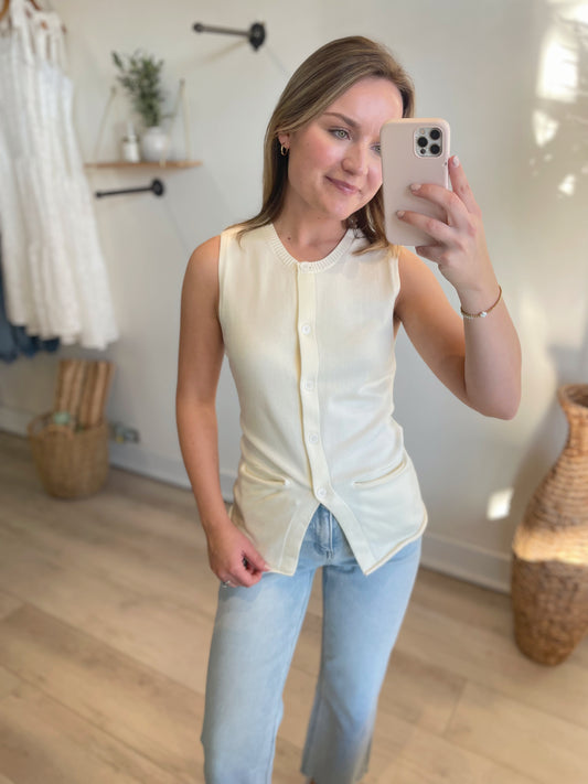 Nadia Knit Cream Vest