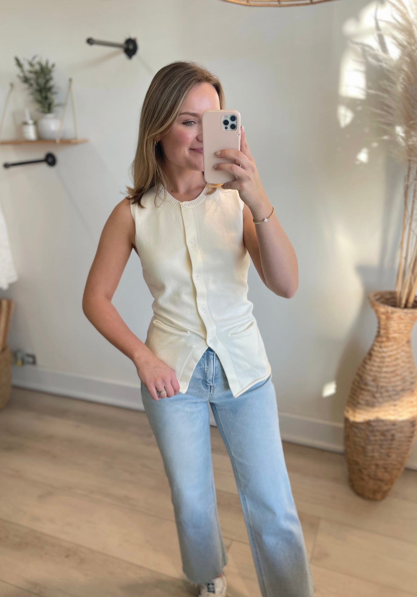 Nadia Knit Cream Vest