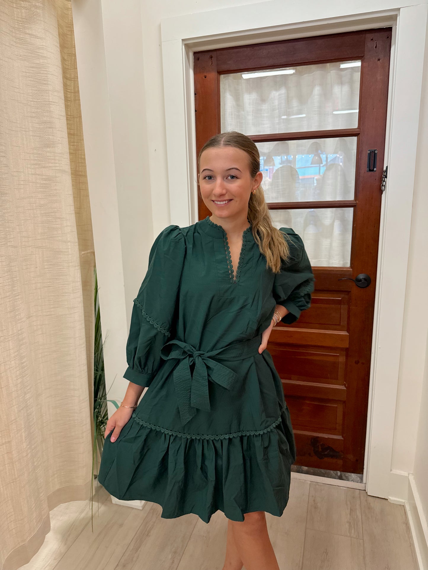 Emily Green Tie Dress