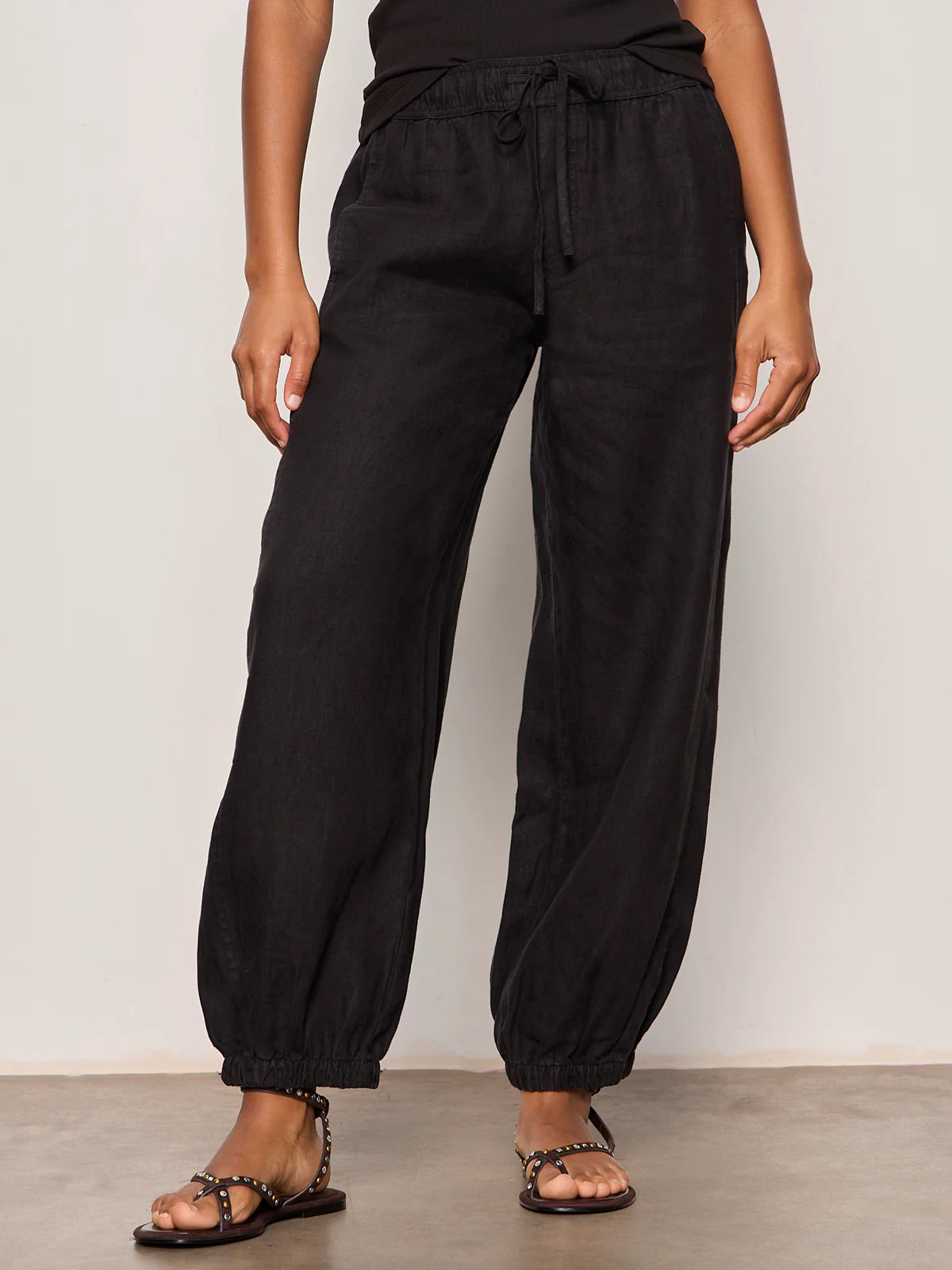 Melody Linen Pants- Black