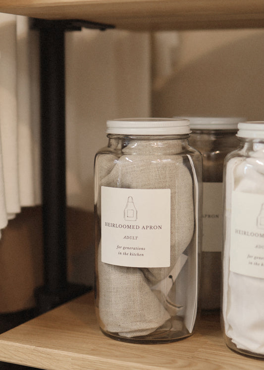 Heirloom Oatmeal Apron - 100% Linen