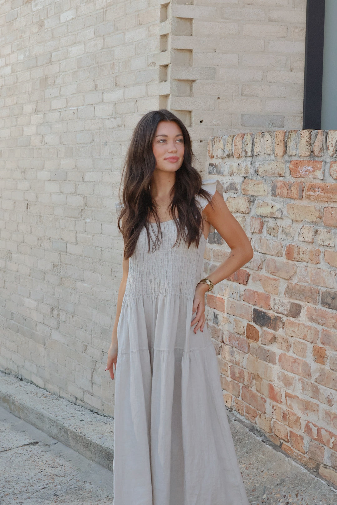 Linen Ruffle Dress