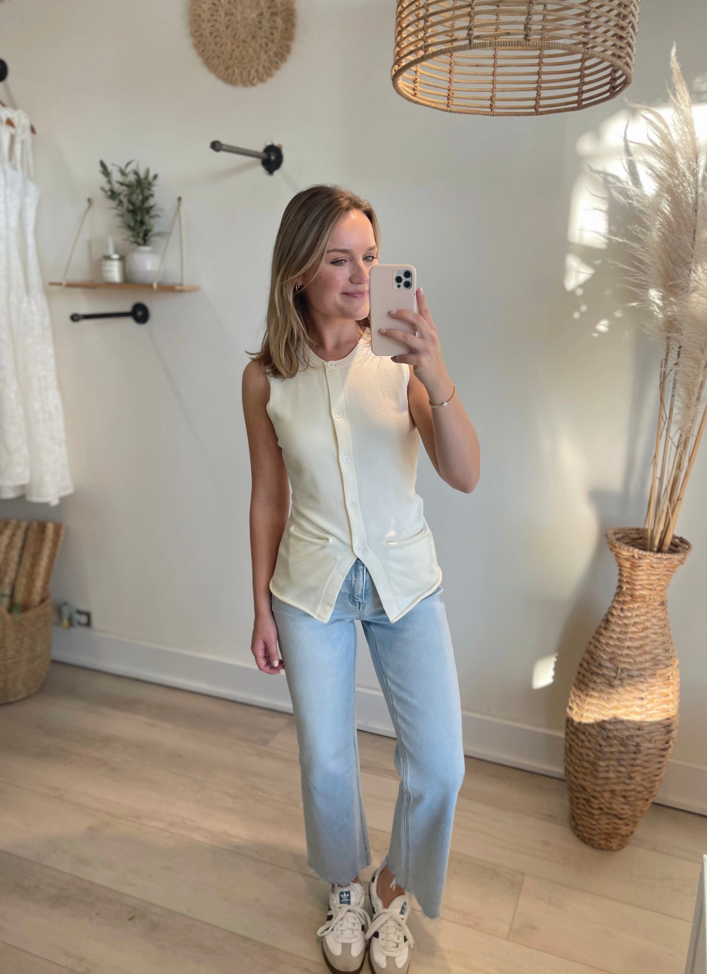 Nadia Knit Cream Vest