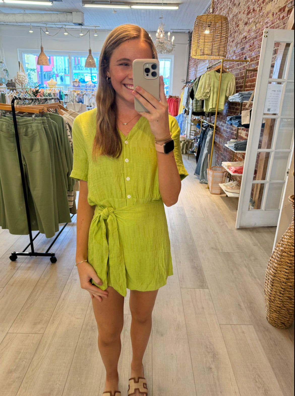 Giselle Green Romper