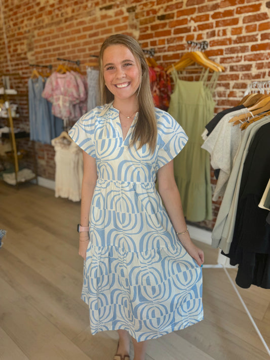 Beach Blue Midi Dress