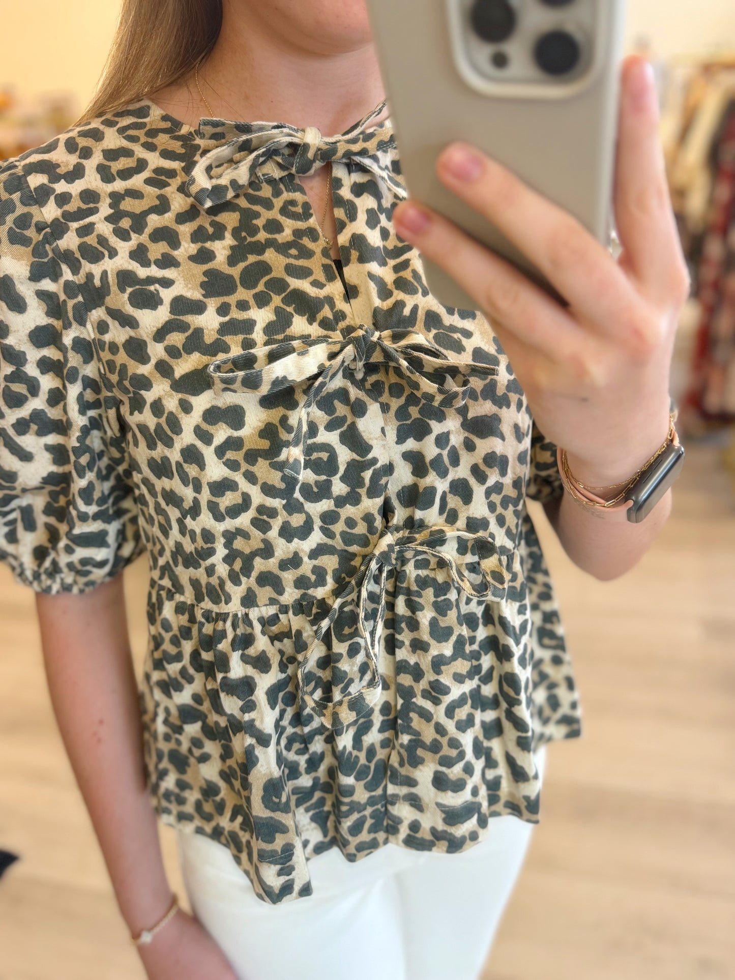 Charlee Cheetah Print Blouse