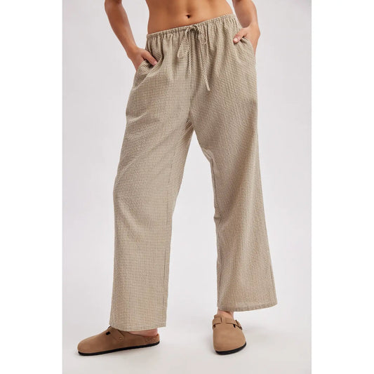 Mini Plaid Drawstring Pants