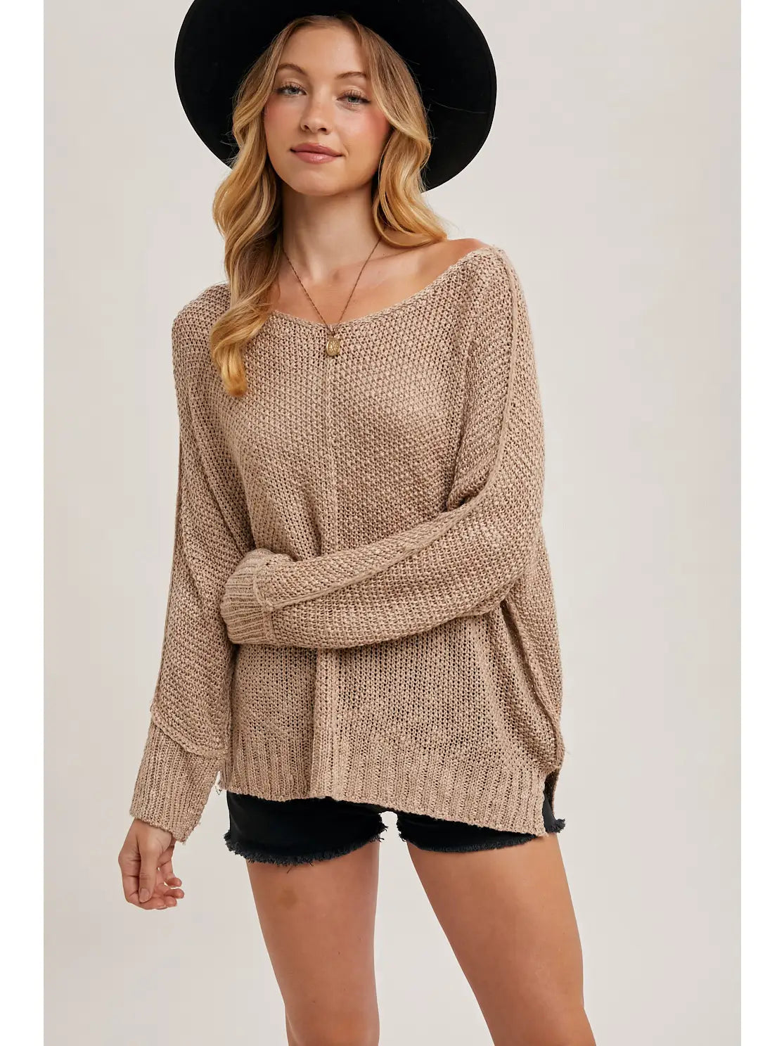 Loose Fit Sweater- Taupe