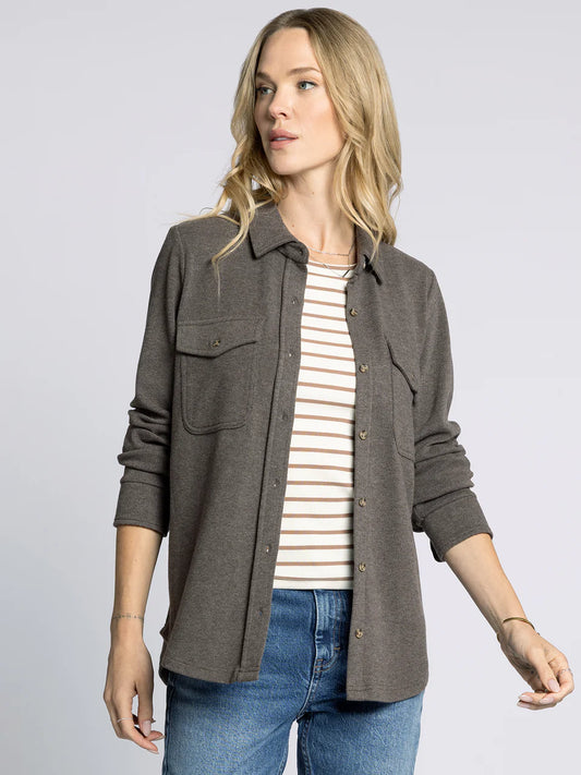 Cassian Shirt- Brown Heather