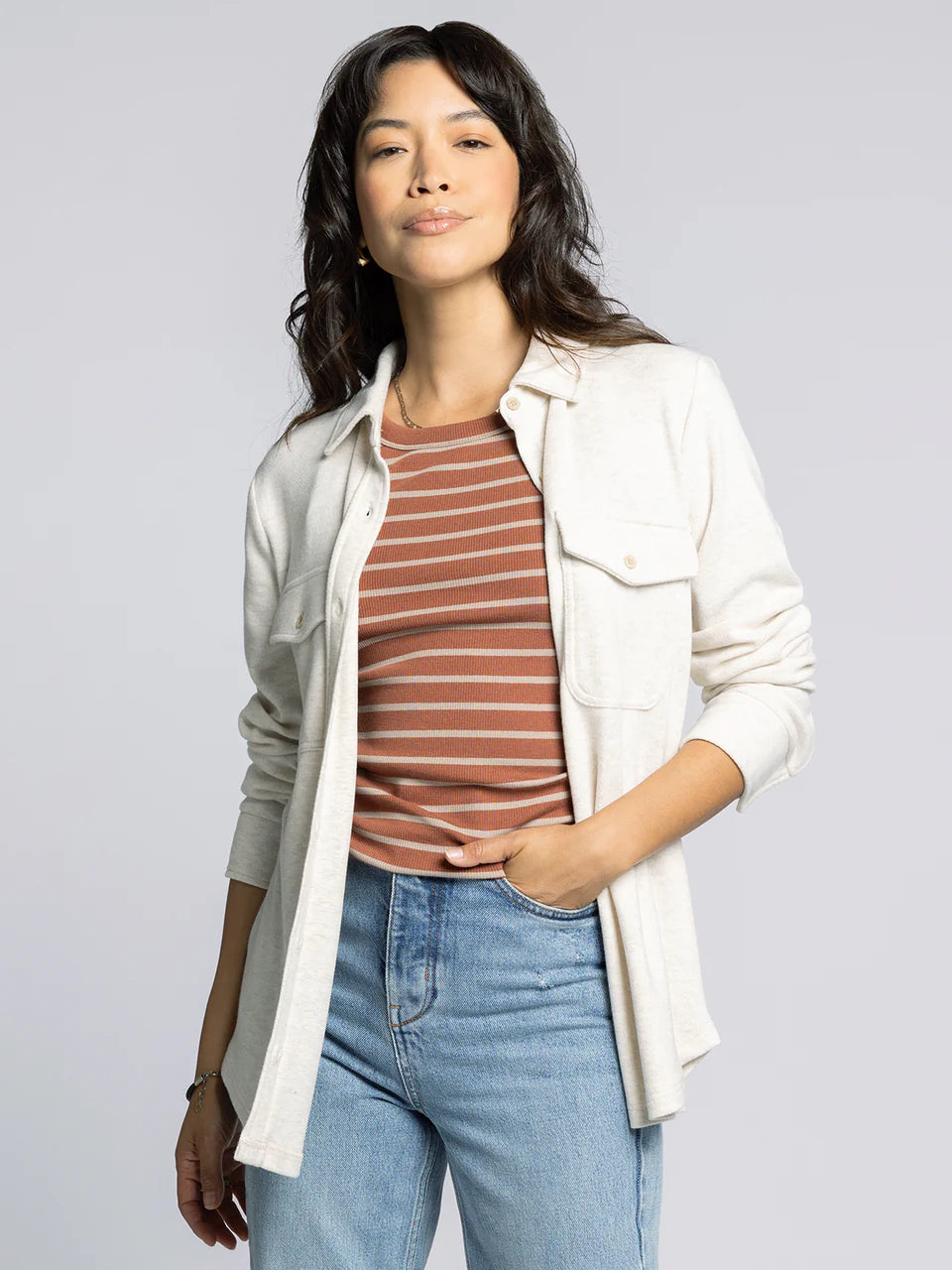 Cassian Shirt- Heather Oatmeal