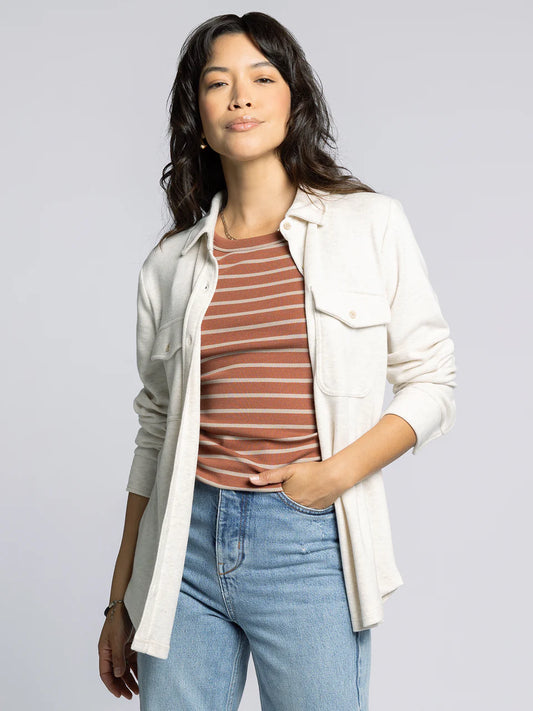 Cassian Shirt- Heather Oatmeal
