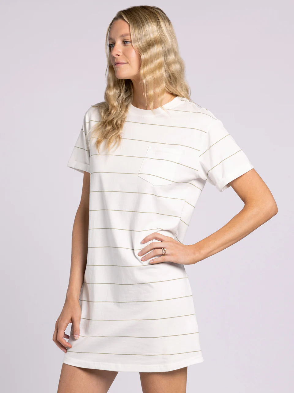 Kick Back Dress- White Sage