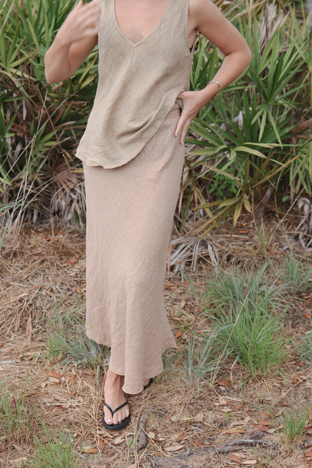 Blank Linen Skirt - Camel