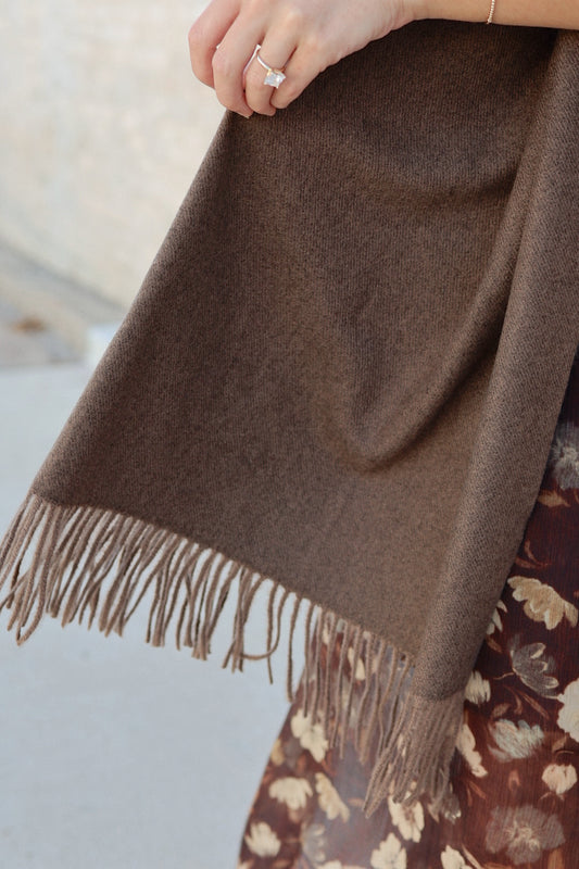 Cashmere Blend Stole / Chocolate