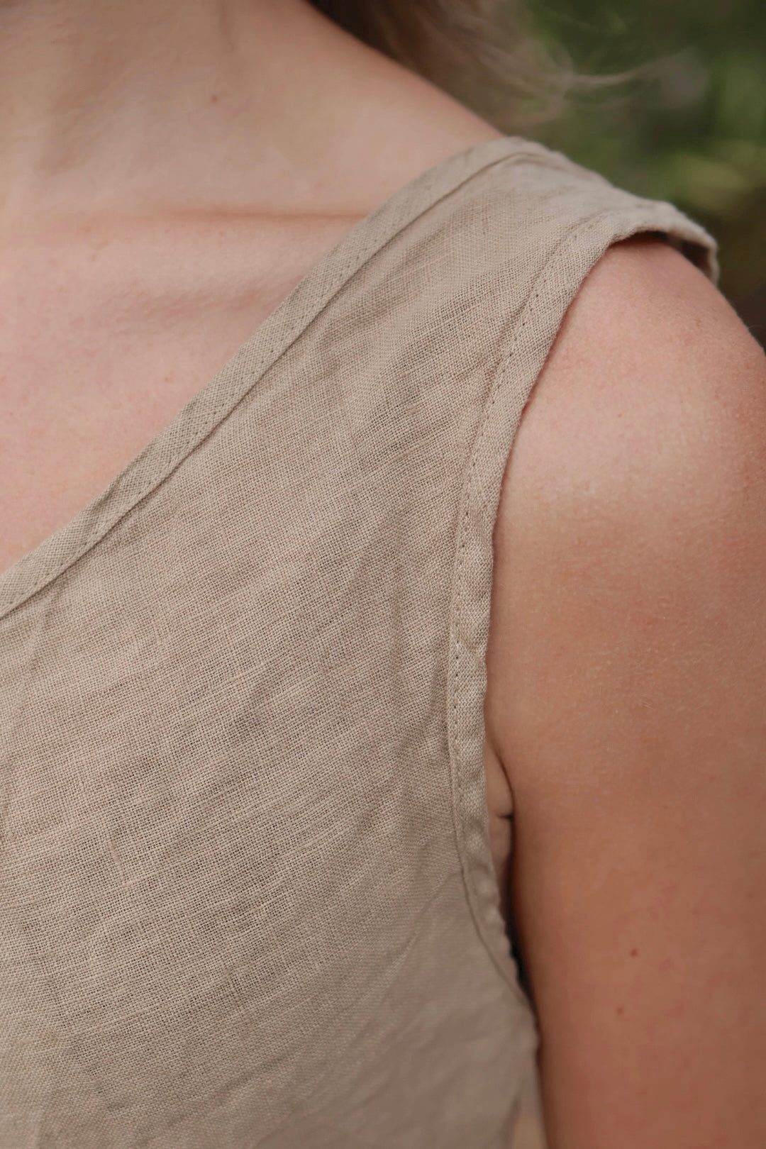Linen Tank - Camel