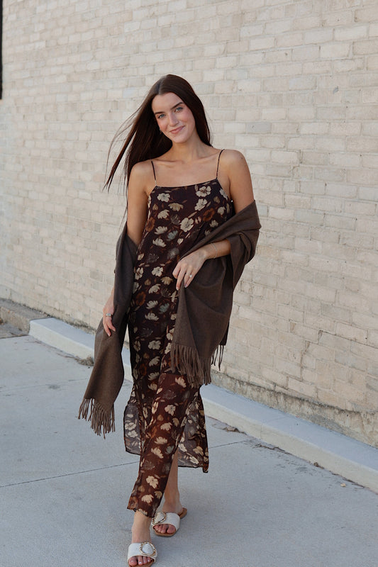 Cashmere Blend Stole / Chocolate