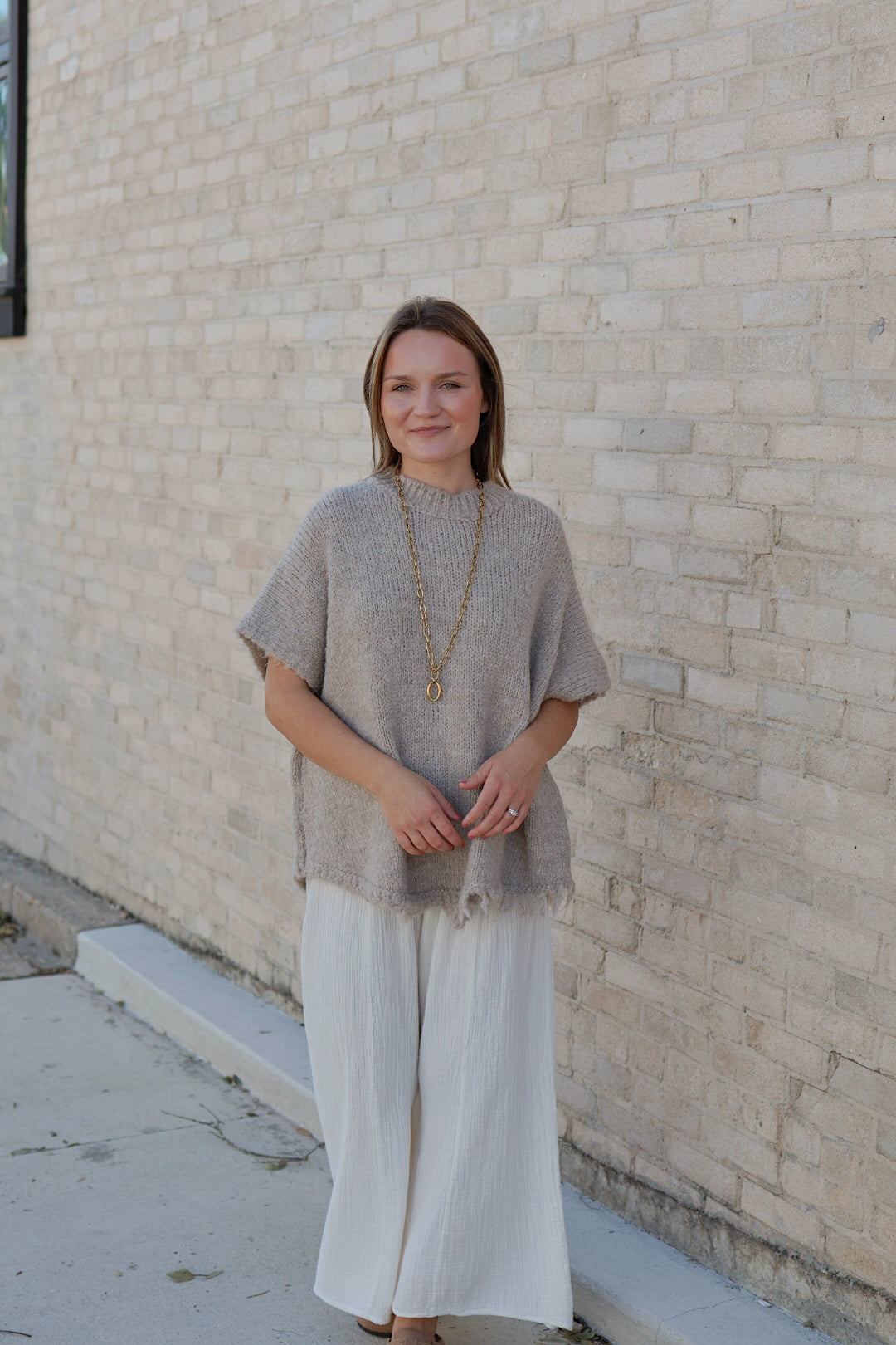 Theresa Knit Poncho / Sand