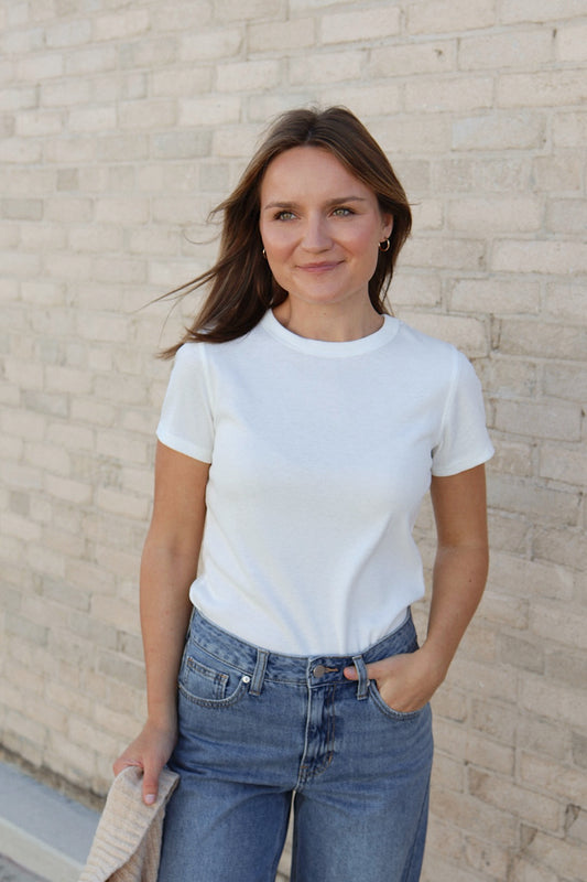 Ribbed Knit T-Shirt