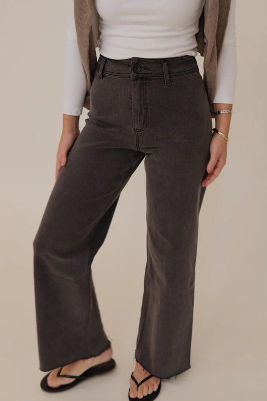 Wide Leg Pants in Charcoal