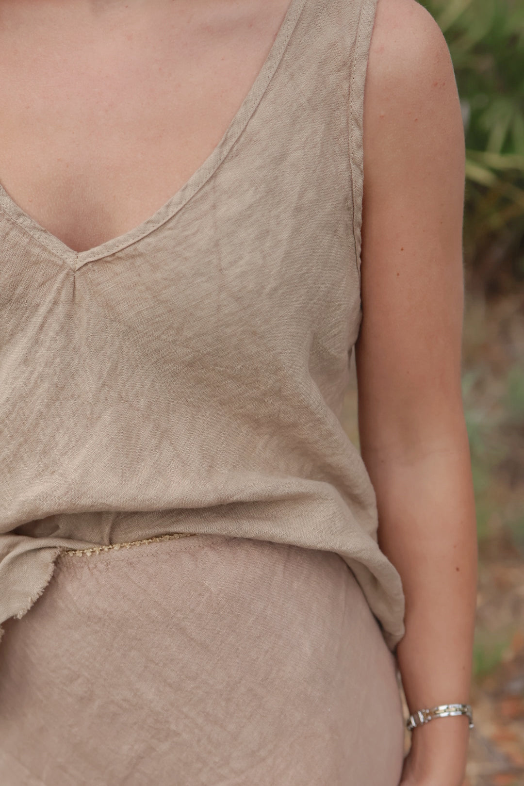 Blank Linen Skirt - Camel