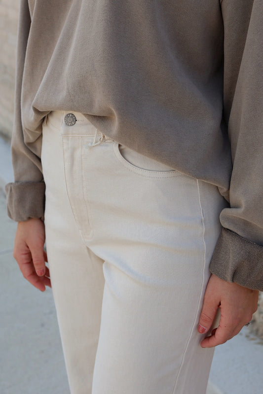 Wide Leg High Waist Cotton Jeans