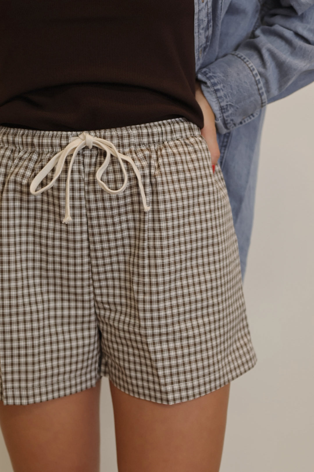 Plaid Tie Shorts