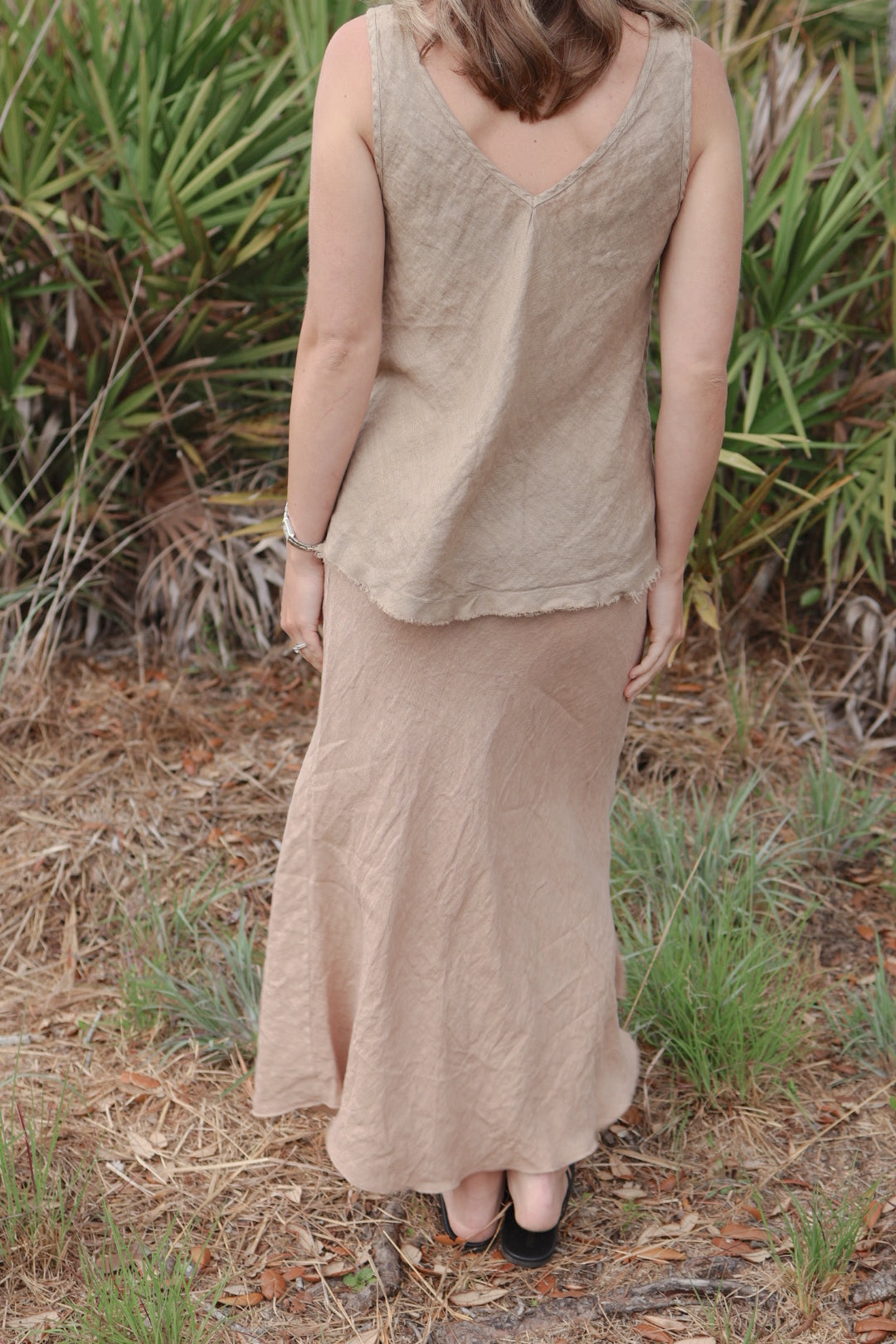 Blank Linen Skirt - Camel